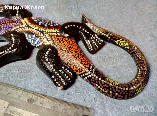 ИГУАНА ГУЩЕР ФИГУРАЛЕН ДЕКОРАТИВЕН ДЪРВЕН АРТ СУВЕНИР РЪЧНА ИЗРАБОТКА 47620, снимка 3 - Статуетки - 47695323