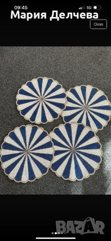 Супер елегантни подложки с мъниста! 4 Броя! 