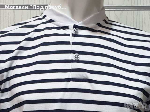 Нова мъжка моряшка блуза на райе с копчета, снимка 7 - Тениски - 30312694