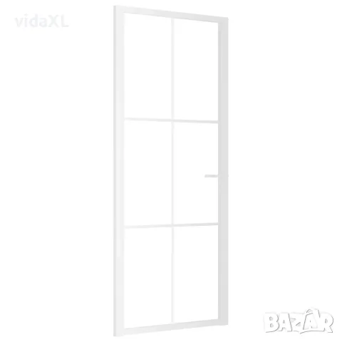 vidaXL Стъклена врата 83 x 201,5 cm Алуминий Бяло и Прозрачно（SKU: 350573）