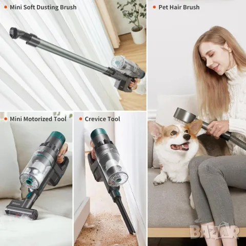 Вертикална прахосмукачка Ultenic U11 със стойка и турбо четка 25000Pa, снимка 3 - Прахосмукачки - 48916984