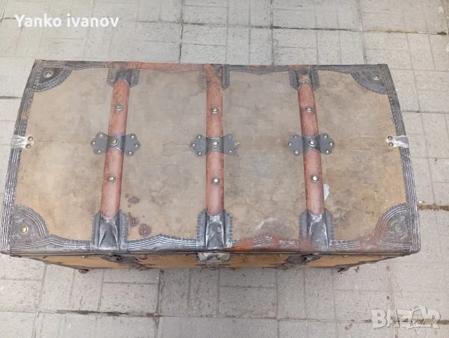 Античен дървен сандък, снимка 5 - Антикварни и старинни предмети - 56432072