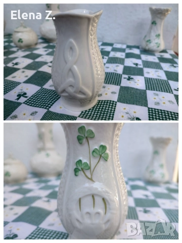 Belleek Ireland Малка Claddagh ваза