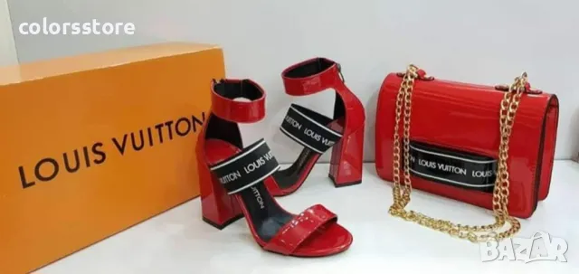 Сандали на ток - червен лак - 4747