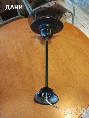 Продава черен абажур , полилей , снимка 2 - Лампи за таван - 53942022