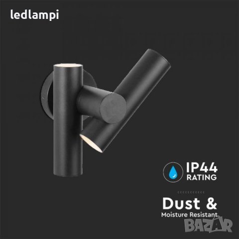 LED Аплик 6W Черен 620Lum IP44, снимка 5 - Лед осветление - 42461808