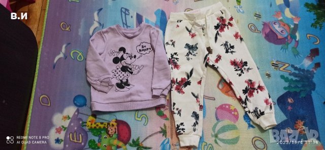  ватирани блузка и долнище, снимка 3 - Детски комплекти - 42850917