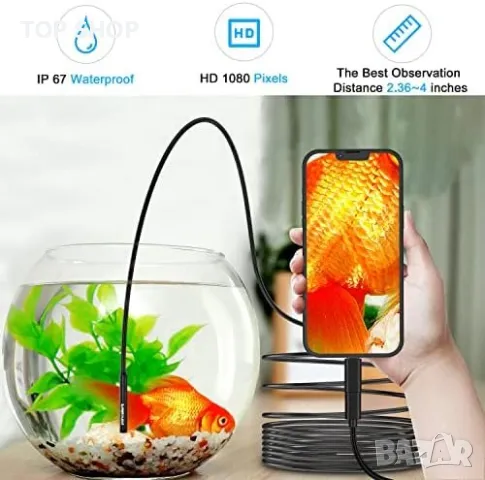 Нова 1080P водоустойчива ендоскопска WiFi камера борескоп за Android iPhone, снимка 2 - Друга електроника - 49498188
