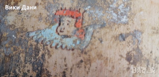 кандило антика рисувана пирография ангел дърво, снимка 5 - Антикварни и старинни предмети - 30393186