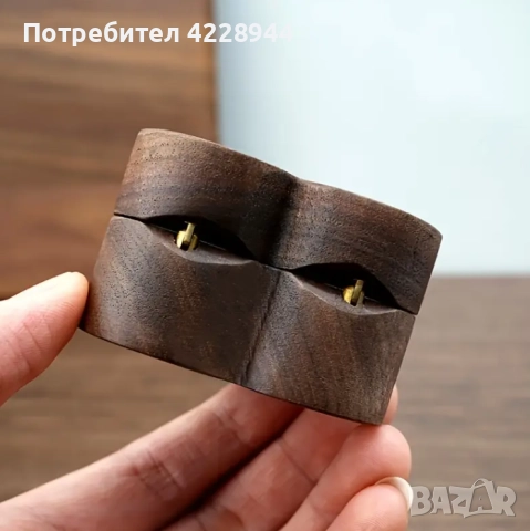 Булчинска кутия за халки и пръстени – дървена, с мъх и акрилен капак, за сватба, снимка 4 - Сватбени аксесоари - 52202969