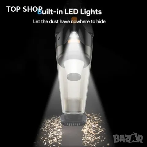 Нова Ръчна Лека и Мощна Прахосмукачка за Дом Автомобил с LED Светлини, снимка 6 - Прахосмукачки - 49604594