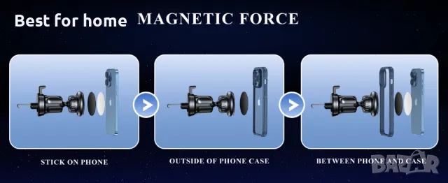 Универсален магнитна стойка за телефон за кола Miracase, снимка 10 - Селфи стикове, аксесоари - 47397867