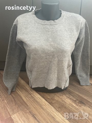 Сива блуза с ципове , снимка 4 - Блузи с дълъг ръкав и пуловери - 37416888
