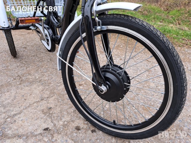 Нов Хибриден Електрически Велосипед Триколка 20 инча, 36v 360w 10.4 Ah, снимка 4 - Велосипеди - 39421539
