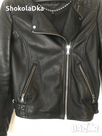 Кожено яке Massimo Dutti XS, снимка 5 - Якета - 51860265