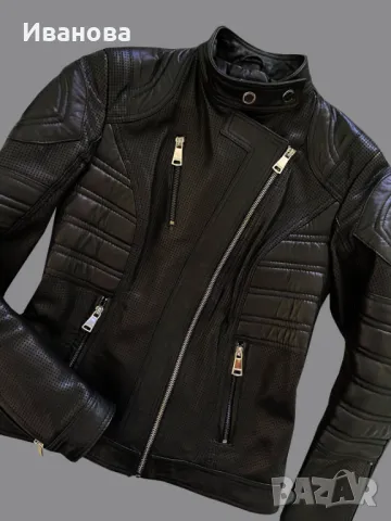 ROCKEDS Черна рокерия. Кожено яке висок клас. Байкърско, снимка 5 - Якета - 47721477