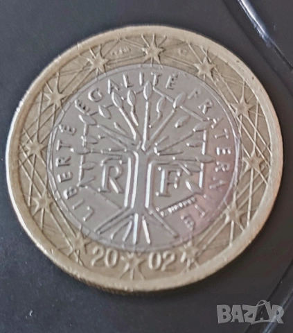 1 евро монета Франция 2002, снимка 3 - Нумизматика и бонистика - 54313450