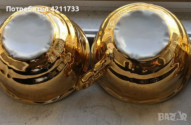 3 прекрасни чаши за кафе, чай с позлата НОВО, снимка 8 - Чаши - 52813360