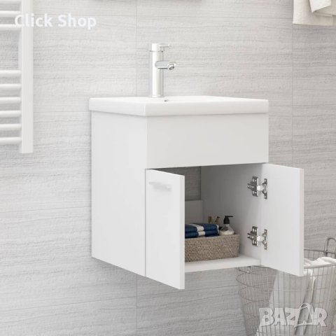 Долен шкаф за мивка, бял, 41x38,5x46 см, ПДЧ, снимка 4 - Шкафове - 40825294