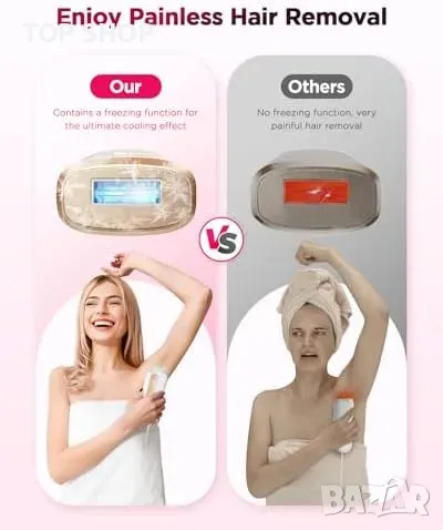 Нов Професионален IPL уред за лице и тяло, безболезнено премахване на косми, снимка 2 - Тримери - 49239132