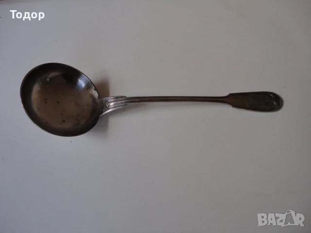 Голям посребрен черпак маркиран , снимка 2 - Антикварни и старинни предмети - 50471948