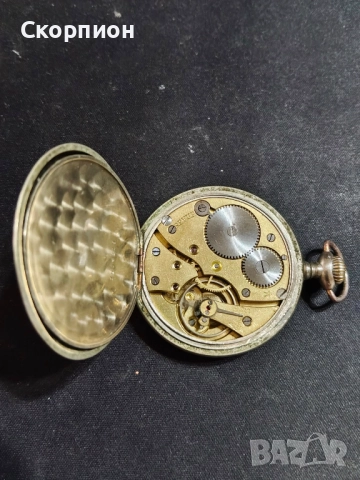 Швейцарски джобен часовник с посребрени капаци - REVUE - 17 РУБИНА, снимка 5 - Джобни - 47157361