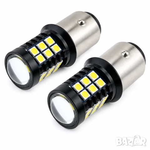 LED крушки 1156 BA15S бели 6000K 24V 2 броя
