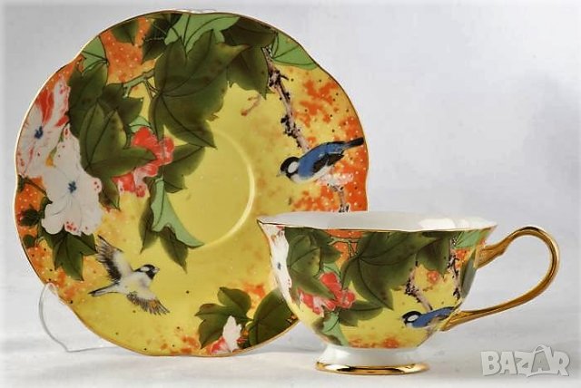 Комплект за кафе/чай  от костен порцелан, снимка 2 - Подаръци за рожден ден - 28394889