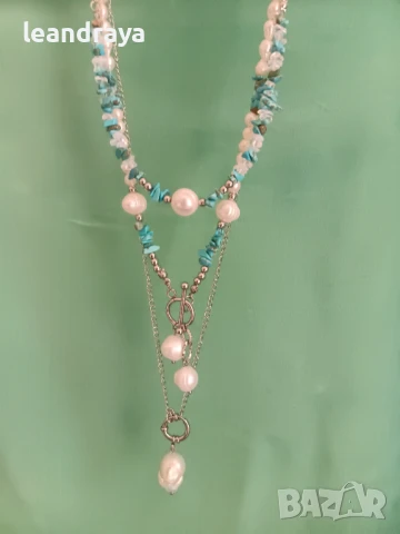 3 колиета перли и стомана, снимка 6 - Колиета, медальони, синджири - 50744224