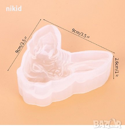 Глава Котка дълги уши коте силиконов молд форма фондан смола декор шоколад гипс, снимка 5 - Форми - 42275540