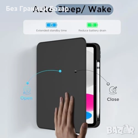 Нов Здрав Калъф кейс за таблет iPad A16 2025/2022 360° PU Кожа + Стойка, снимка 6 - Друга електроника - 51489250