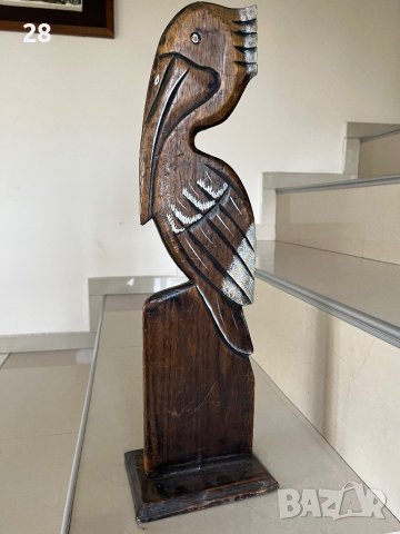 Дървена статуетка птица, снимка 2 - Статуетки - 42756714