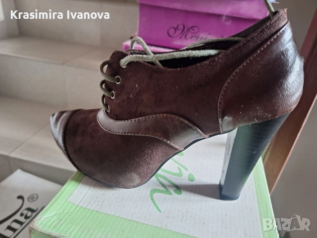 нови обувки Мегияс велур и кожа с вградена платформа , снимка 3 - Дамски ежедневни обувки - 54193253