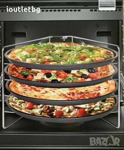 Комплект за печене на пица за 4 пици, 4 тави, снимка 6 - Съдове за готвене - 34865626