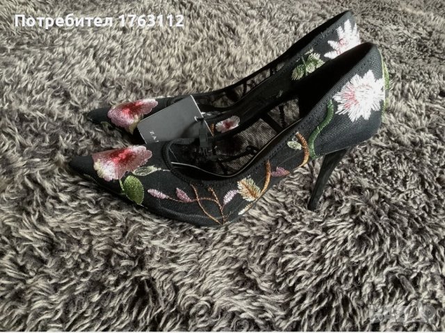 Zara обувки с ток, 38 номер, но по-скоро 37,умалени, нови с етикет, снимка 4 - Дамски обувки на ток - 37729546