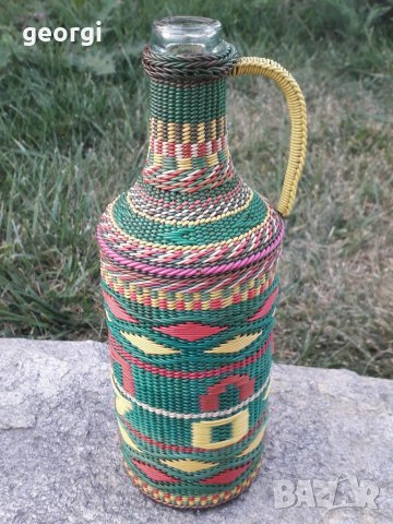 Плетено шише 3/2, снимка 3 - Антикварни и старинни предмети - 30148180