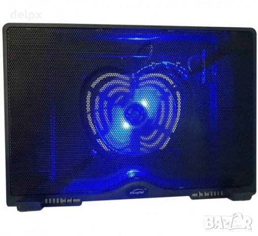 Охладител за лаптоп HZT-2168, регулируем, 1бр. вентилатор, светещ, от 10" до 17", снимка 1