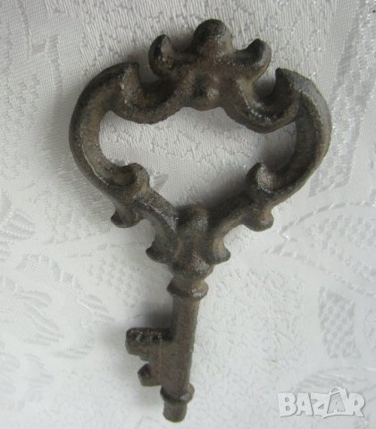 железен стар ключ, преспапие, масивен, снимка 2 - Антикварни и старинни предмети - 29568571