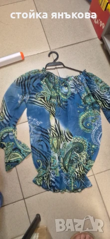 Дамска риза  в  синьо и зелено, снимка 3 - Ризи - 51247258