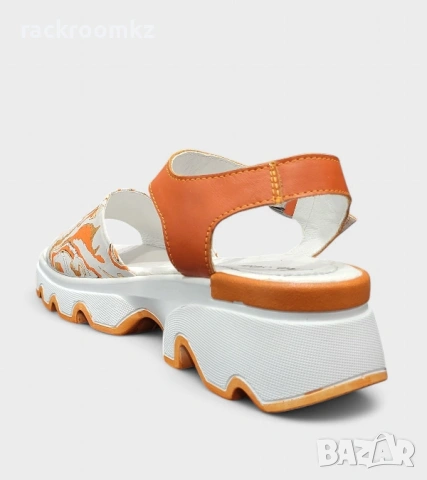 Модерни бели сандали с оранжеви акценти 226206-1428 orange-white, снимка 2 - Сандали - 54293830