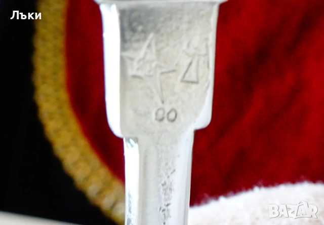 Лъжица от калай с фигури на съпрузи за калаена сватба. , снимка 8 - Антикварни и старинни предмети - 53965503