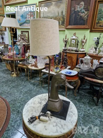Уникална антикварна дизайнерска настолна фигурална лампа , снимка 6 - Настолни лампи - 49688012