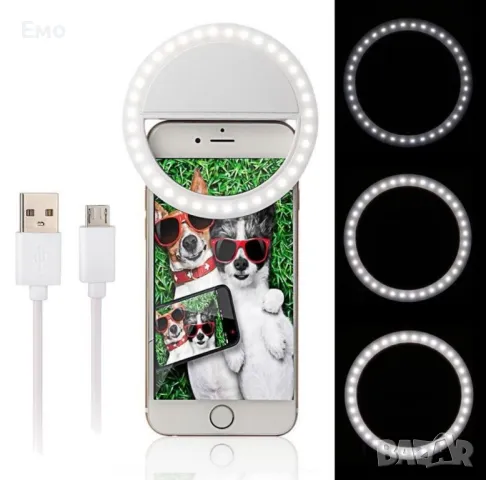 Кръгла селфи светкавица с LED светлина, снимка 6 - Селфи стикове, аксесоари - 48737032