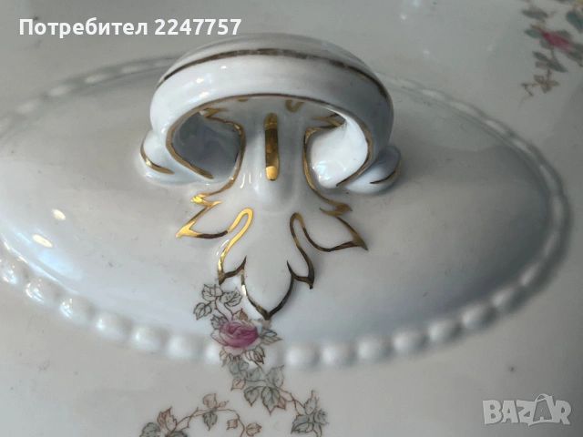 Терин с квадратна чиния порцелан, снимка 5 - Антикварни и старинни предмети - 54179609