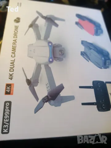 Дрон, K3/E99Pro 4K Dual Camera Drone, неизползван, в оригиналната си кутия, снимка 2 - Дронове и аксесоари - 50412406
