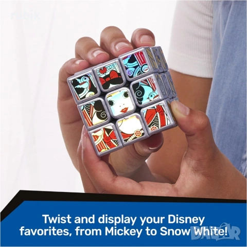 Оригинален магически пъзел Rubik's Cube 3x3 Disney 100th Anniversary Metallic Platinum, снимка 10 - Игри и пъзели - 44996866