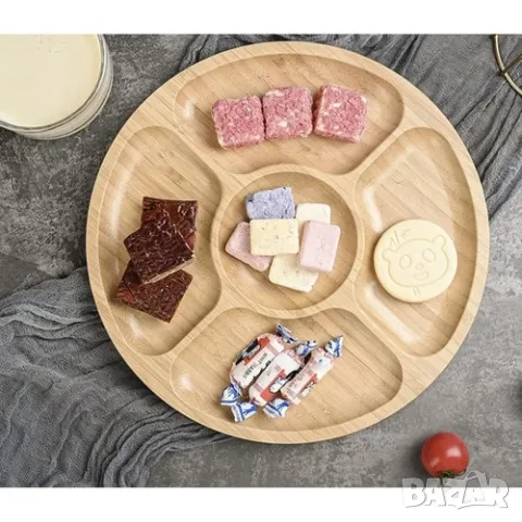 Въртяща се бамбукова дъска за сирена и мезета , снимка 5 - Други стоки за дома - 48042145