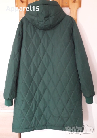 Ново вносно тъмнозелено яке с качулка, 44, снимка 5 - Якета - 52502095