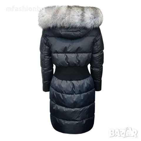 Дълго дамско яке City Angels с вталена кройка, естествен пух от лисица, снимка 6 - Якета - 48698515