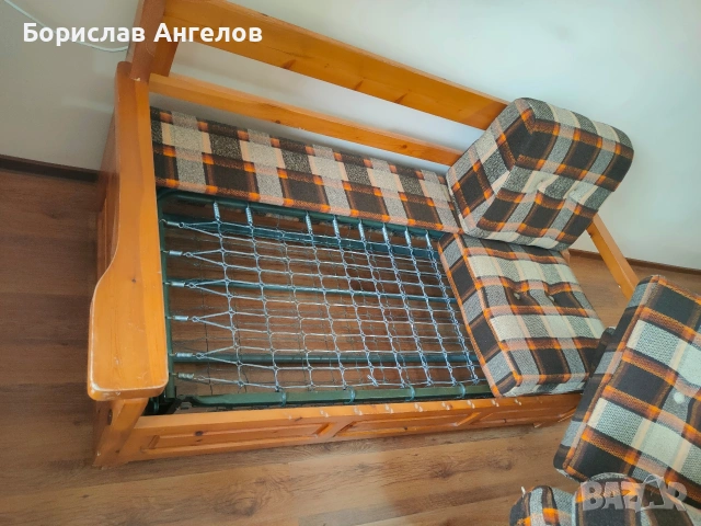 Канапе - триместно от масивна дървесина!!! , снимка 2 - Дивани и мека мебел - 54196175